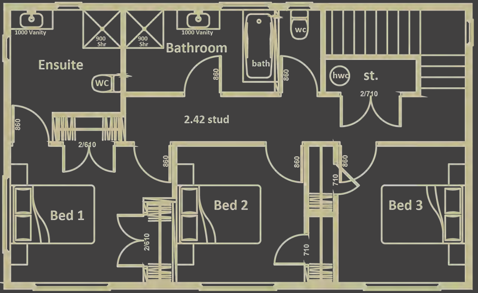Monarch (133.3sqm) 4 Double Bedrooms Split Level *First Floor*