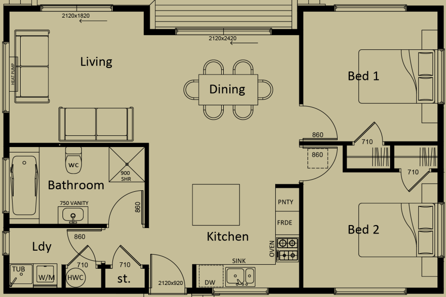 Fusion (78.7sqm) 2 Double bedrooms